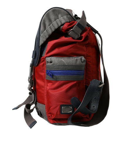 Chic Red & Gray Designer Backpack
