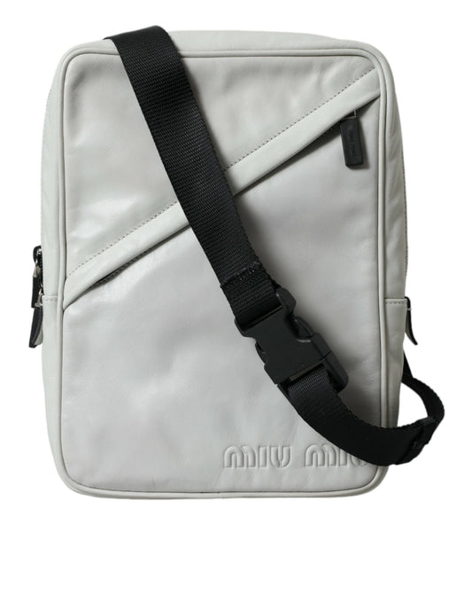 Elegant Black and White Leather Crossbody Bag