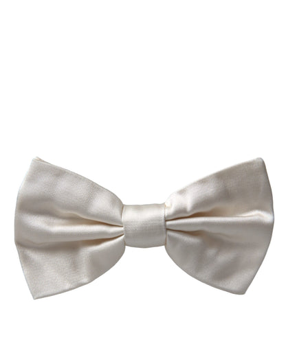 Off White Silk Adjustable Neck Men Bow Tie