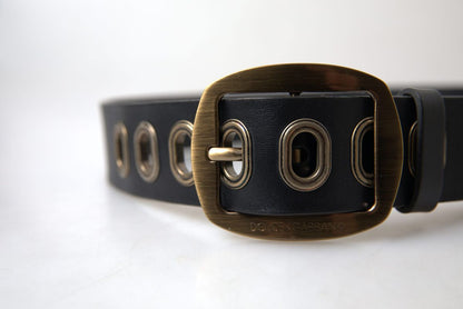 Sleek Italian Leather Belt with Metal Buckle