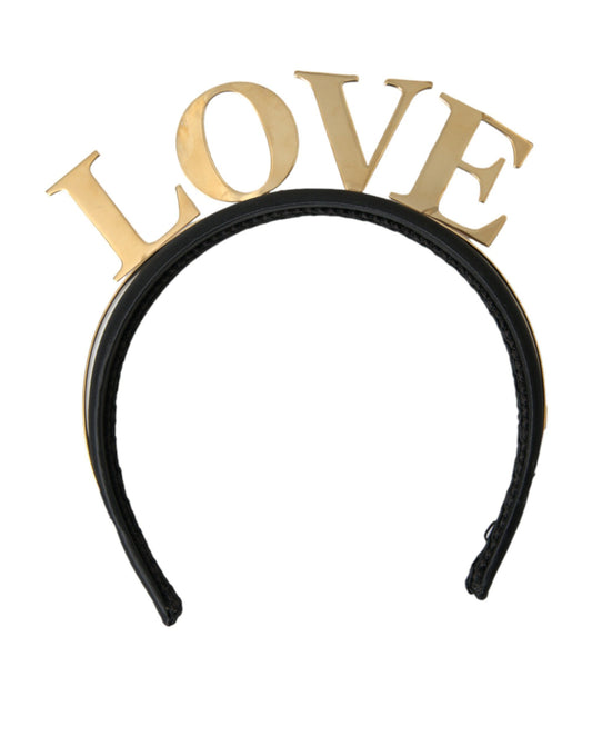 Black Gold Brass LOVE Crown Tiara Women Hairband Diadem