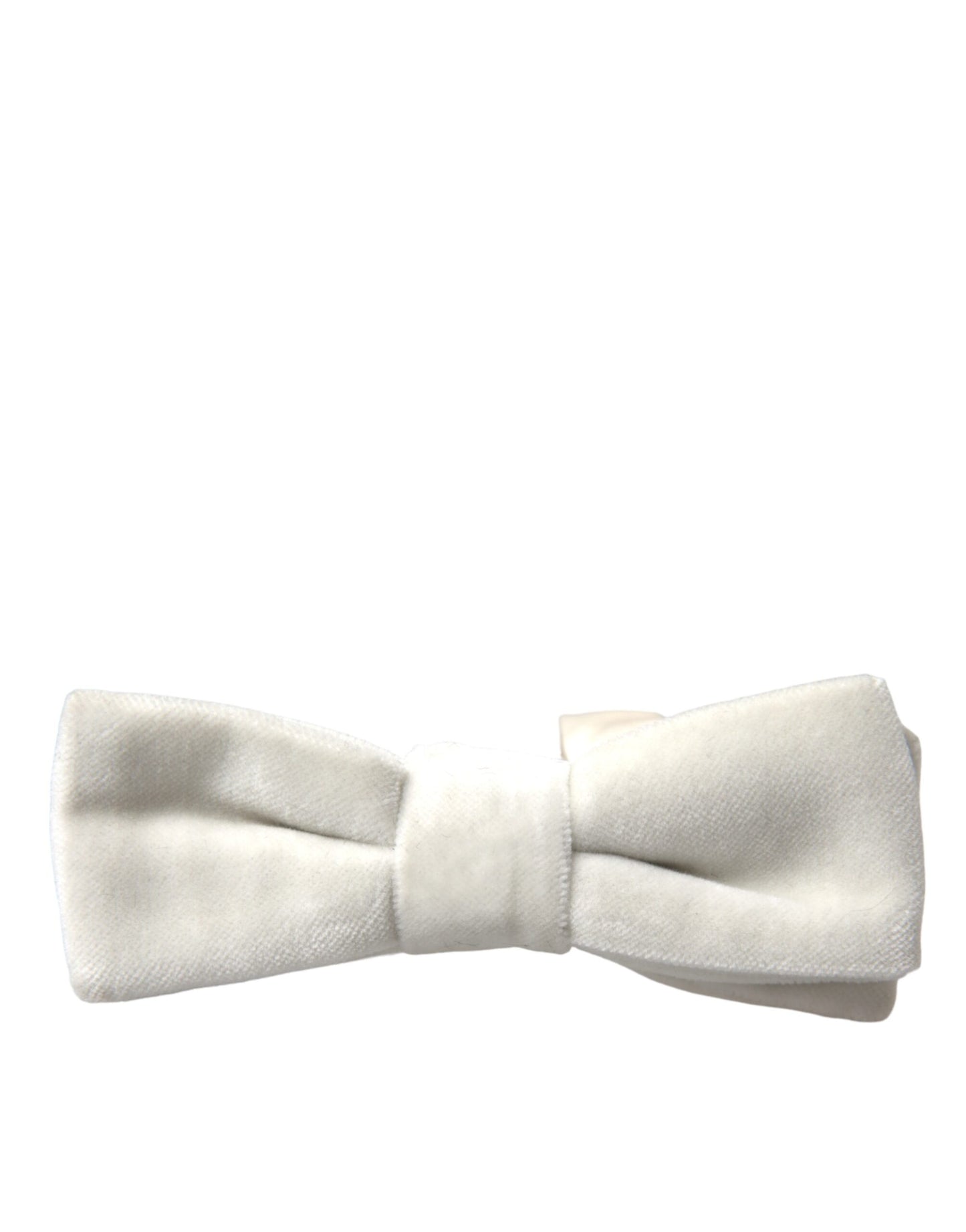 White Suede Cotton Adjustable Neck Men Bow Tie