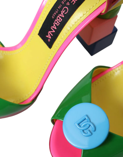 Multicolor Leather Heels Sandals Shoes
