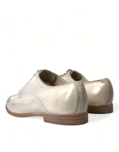 Elegant White Calfskin Derby Shoes