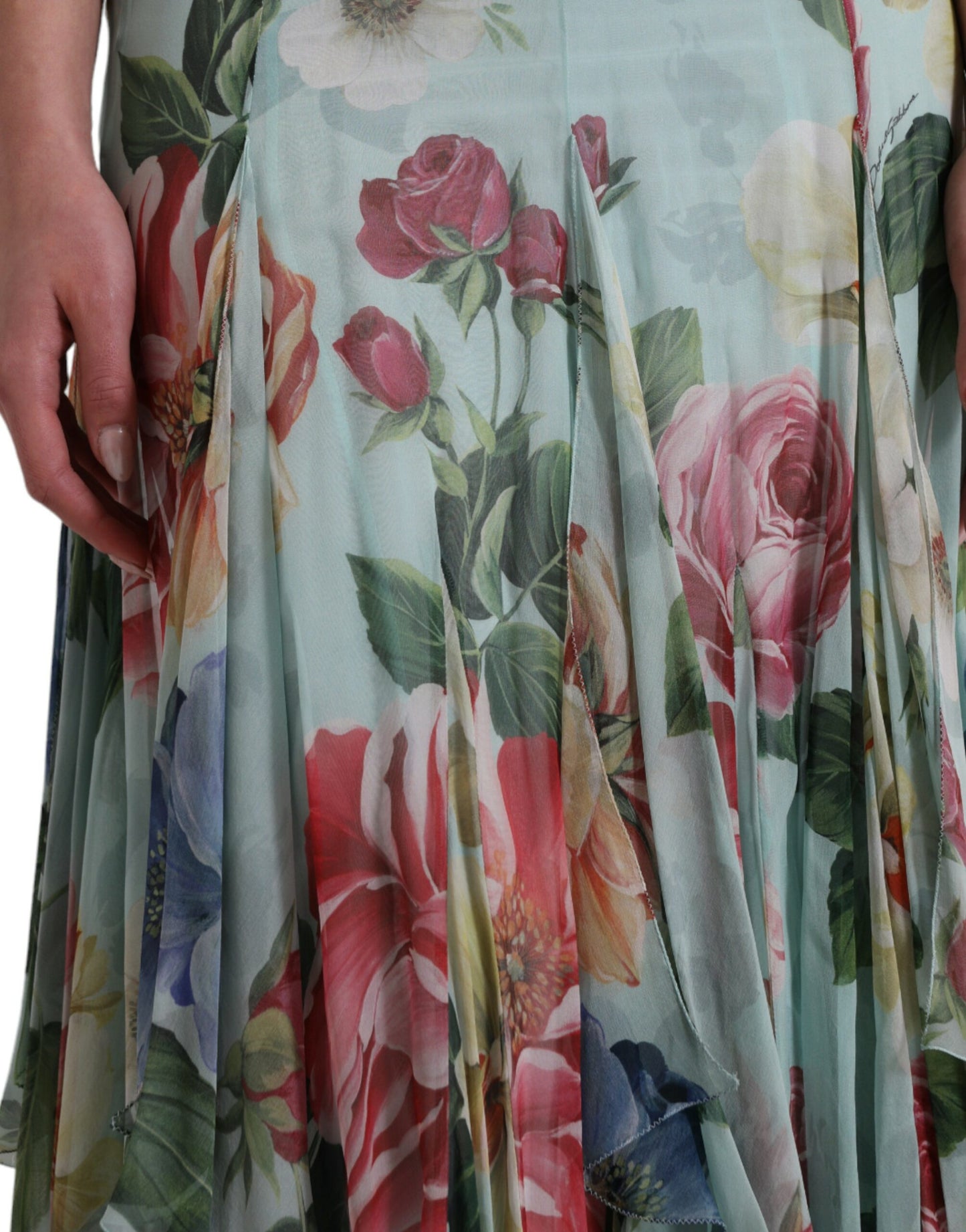 Elegant Floral Silk Long Dress