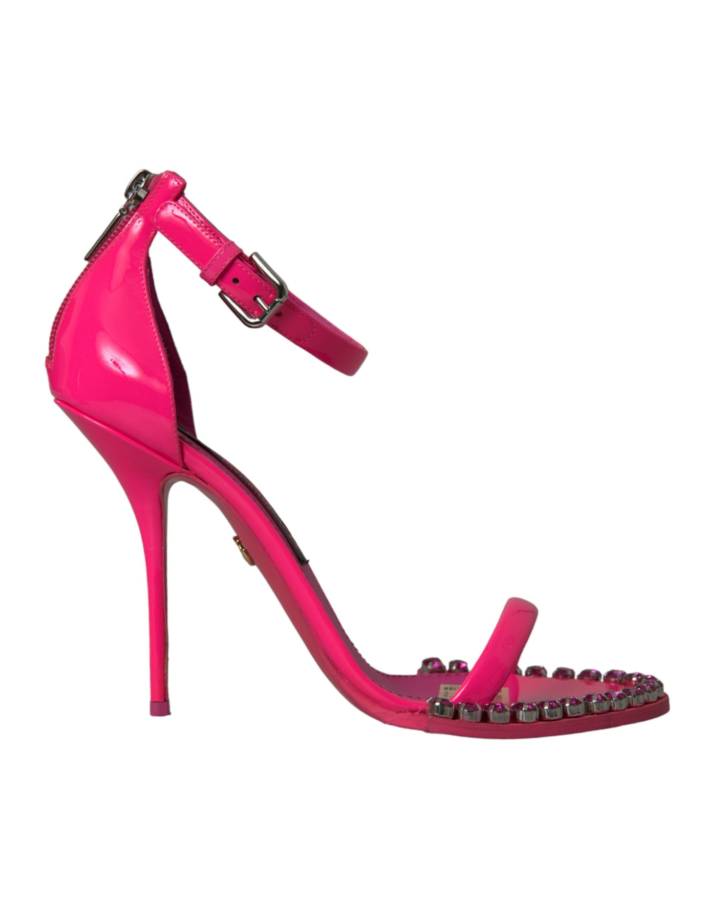 Pink Leather Crystal Heels Sandals Shoes