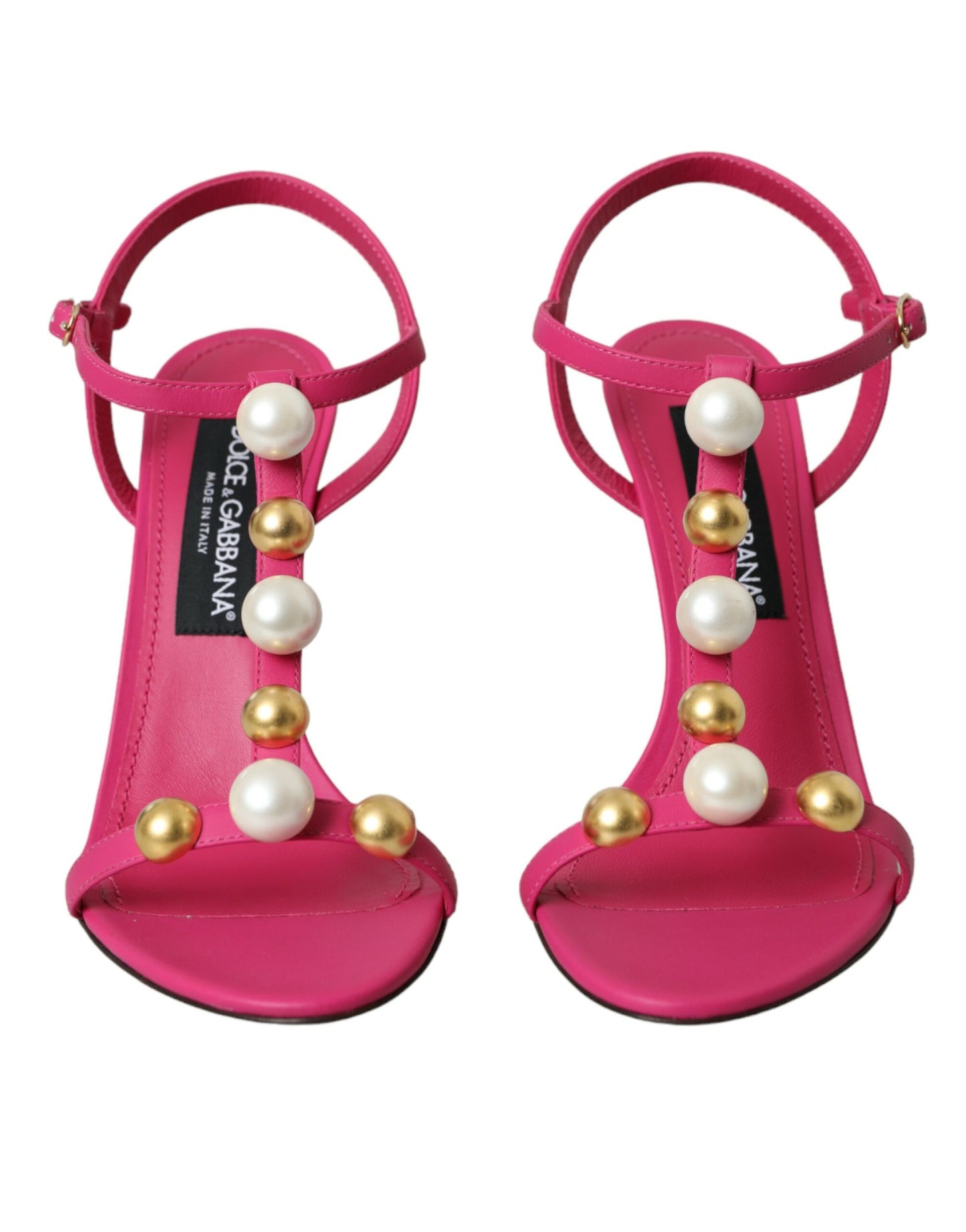 Pink Embellished Leather Sandals Heels Shoes