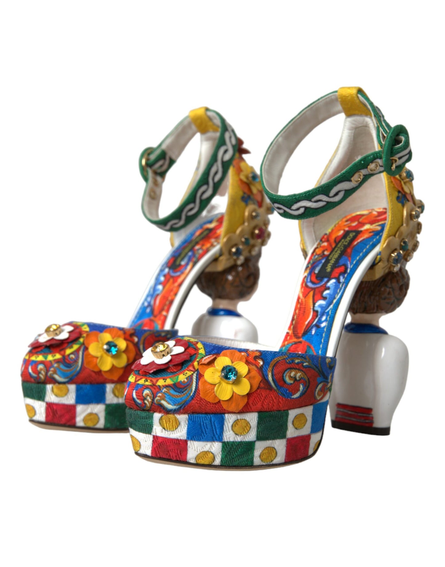 Multicolor Carretto Embellished Sandals Shoes