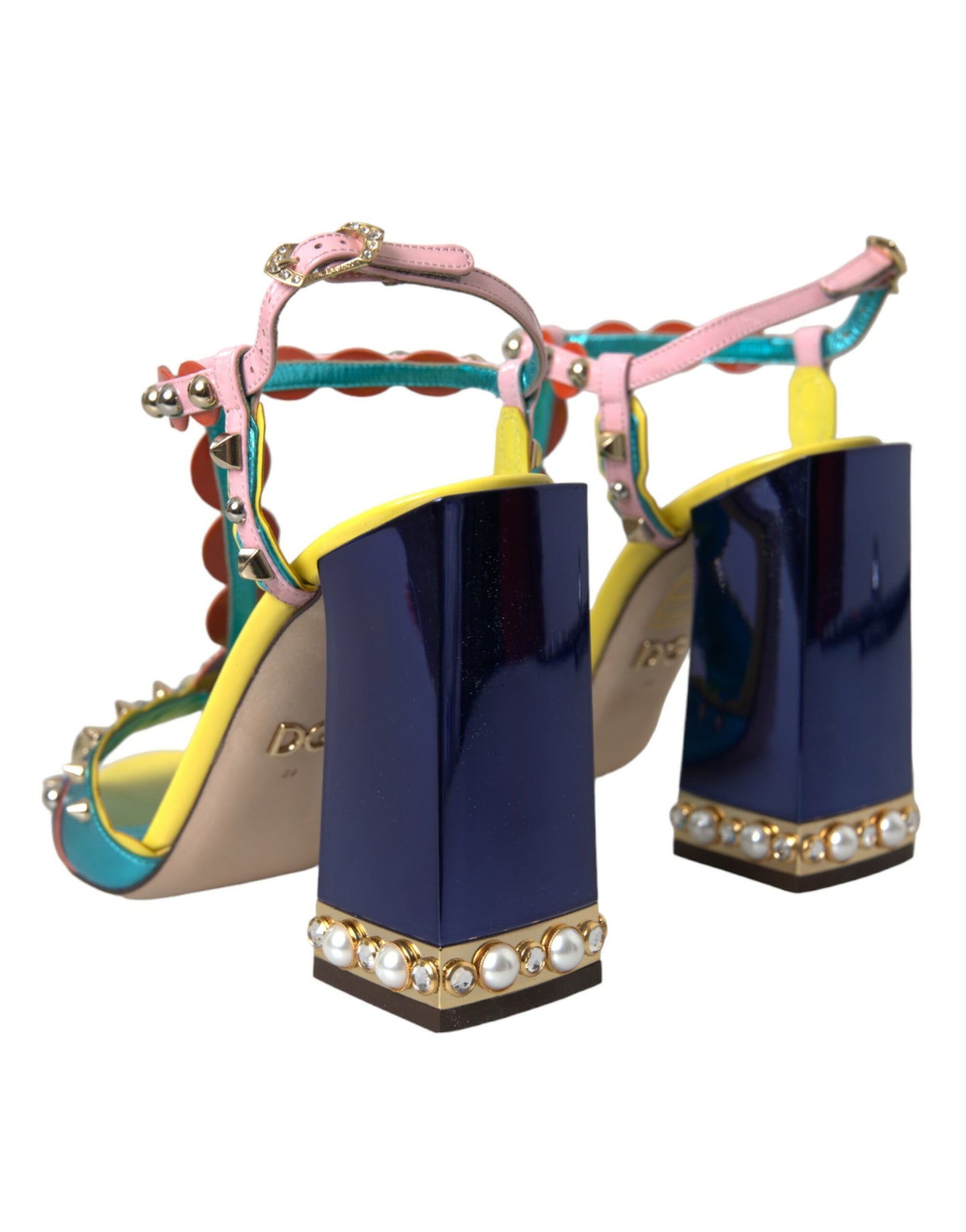 Multicolor Studded Leather Sandals Shoes