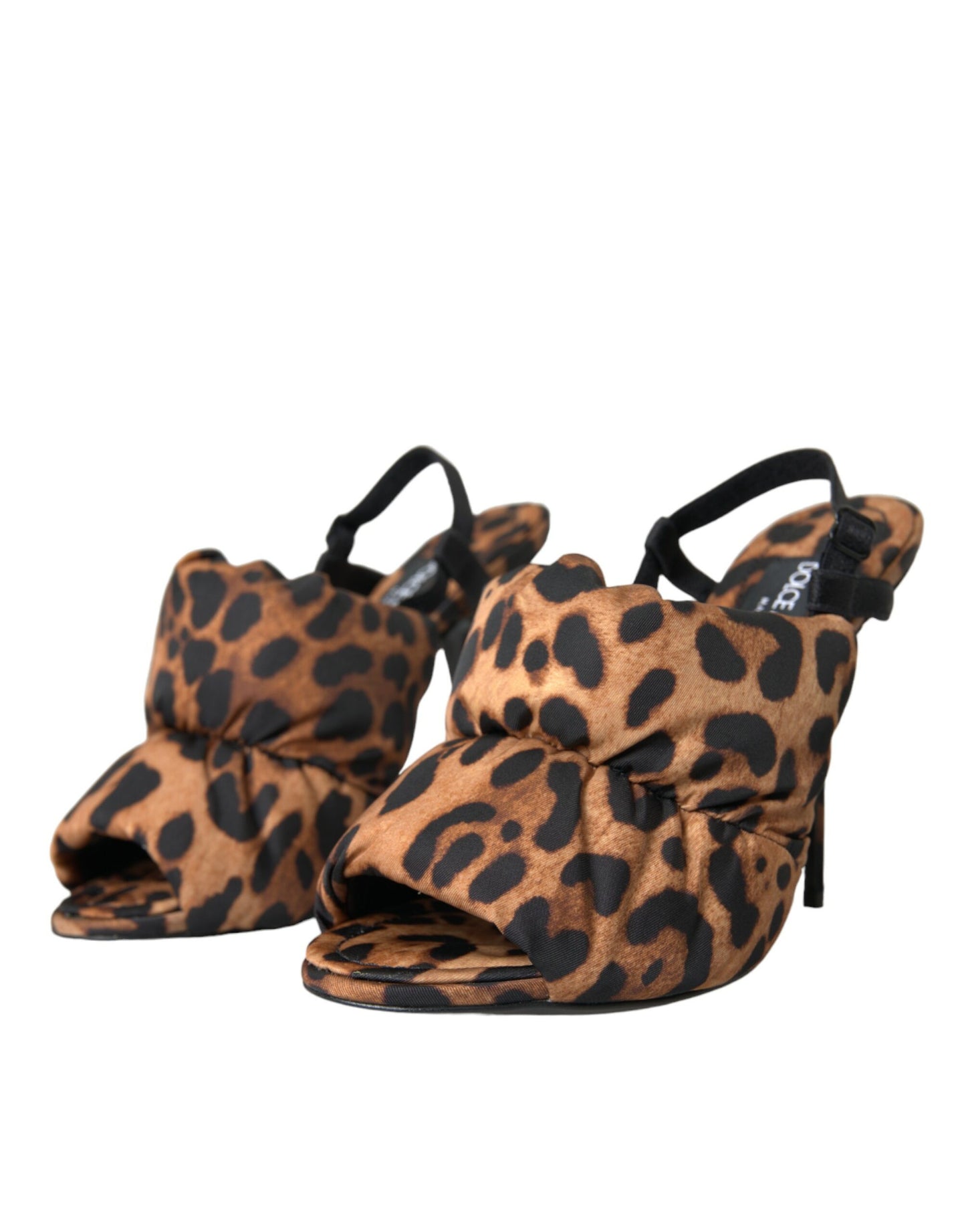 Brown Leopard Slingback Heels Sandals Shoes