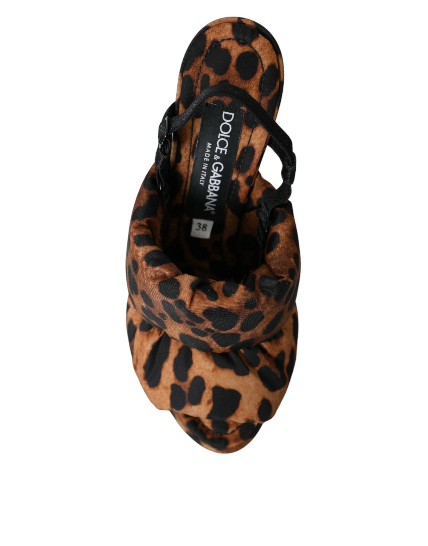 Brown Leopard Slingback Heels Sandals Shoes