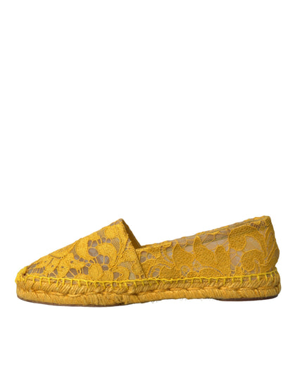 Yellow Taormina Lace Espadrille Loafers Flats Shoes