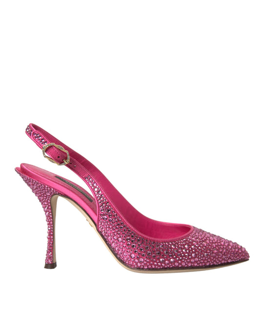 Pink Slingbacks Crystal Pumps Shoes