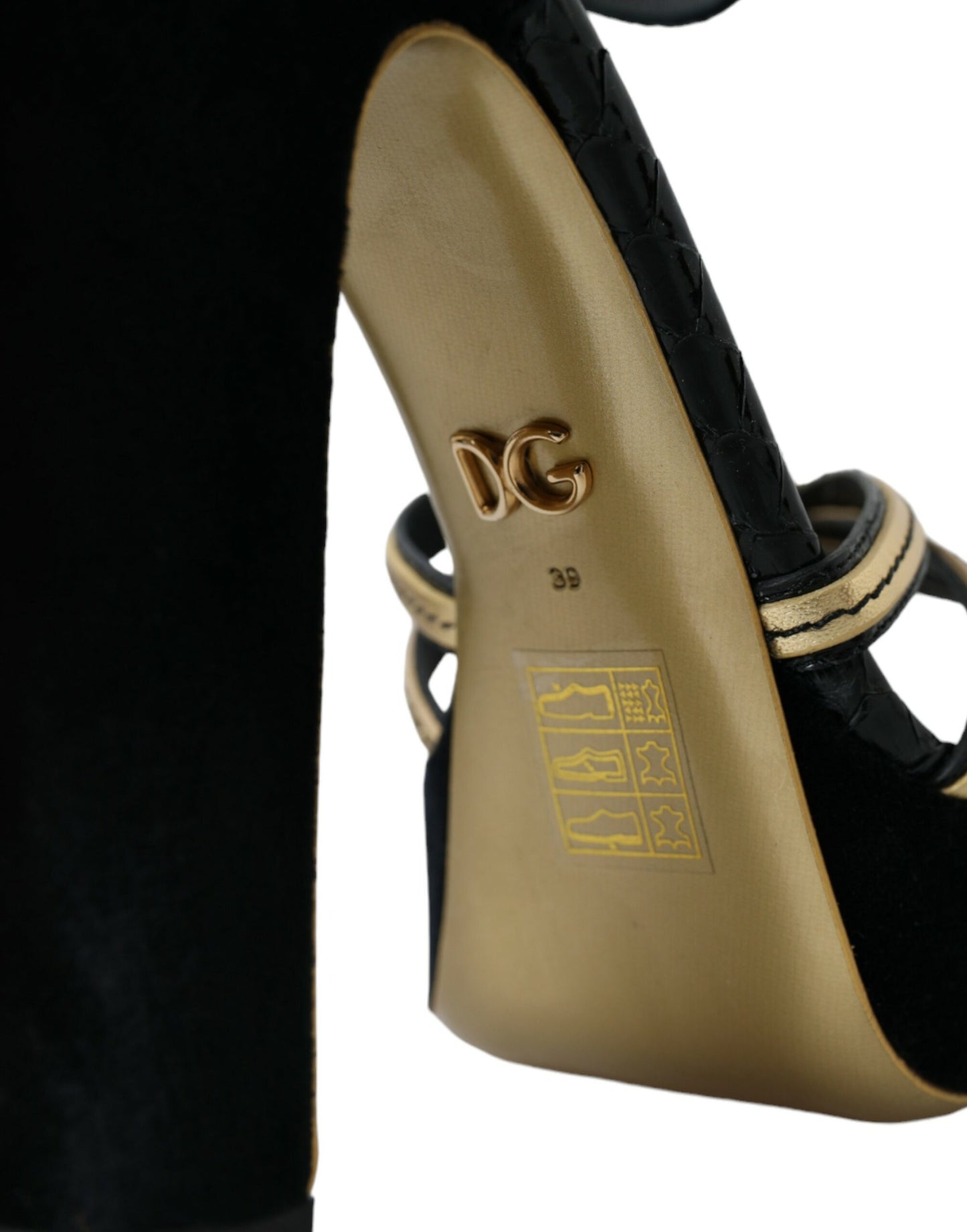 Black Gold Embellished Heels Sandals Shoes