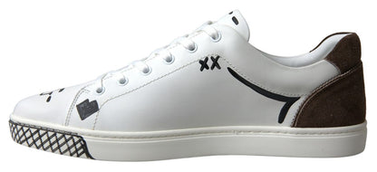 Sleek White Leather Casual Sneakers