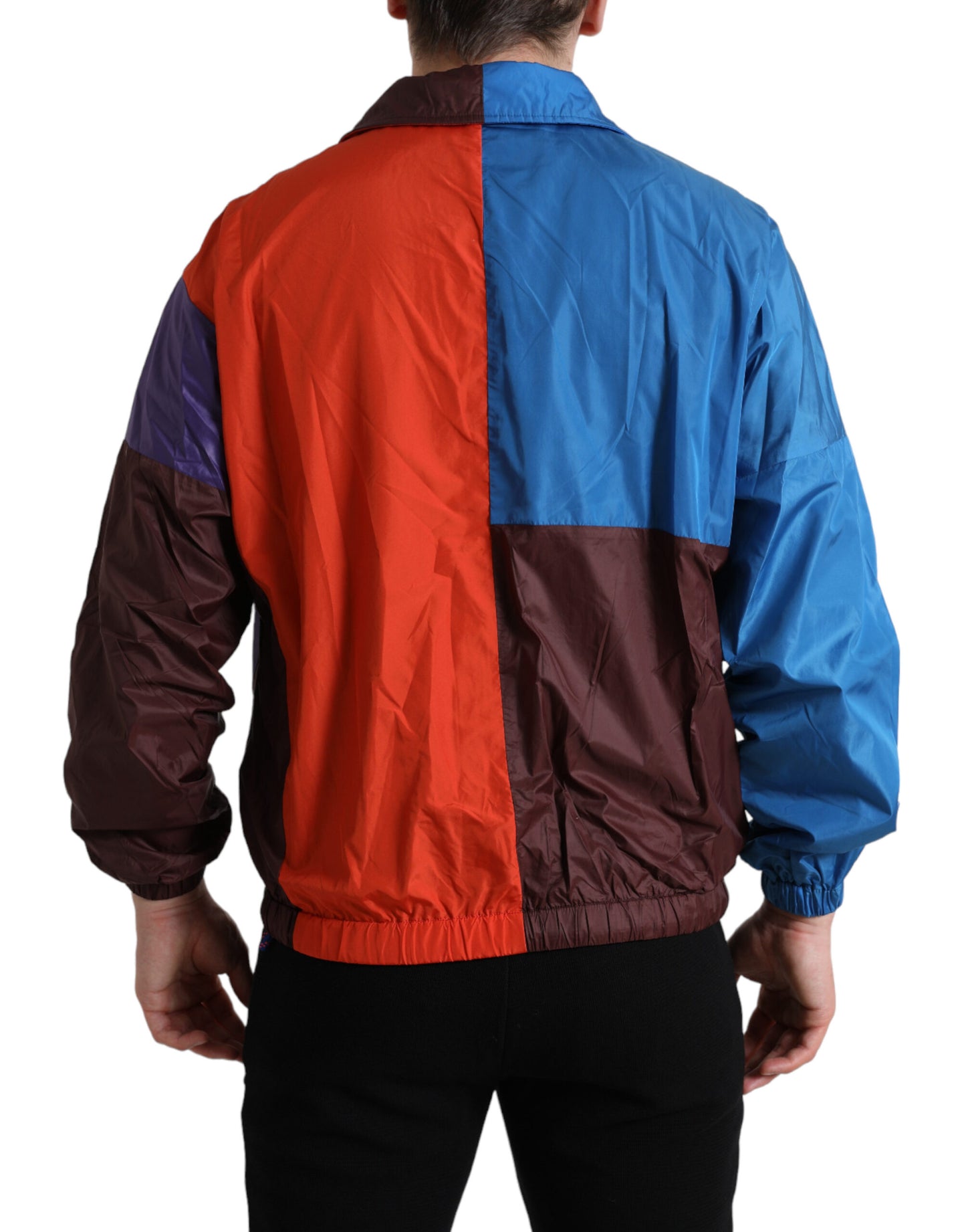 Multicolor Techno Fabric Windbreaker Jacket