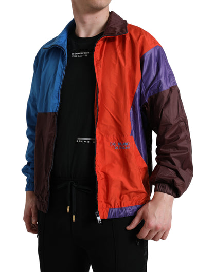 Multicolor Techno Fabric Windbreaker Jacket