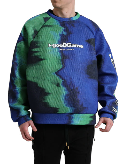 Multicolor Graphic Crew Neck Pullover Sweater