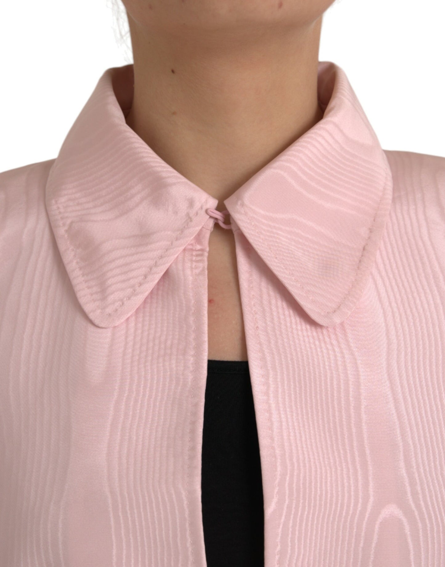 Light Pink Silk Long Maxi Cape Coat Jacket