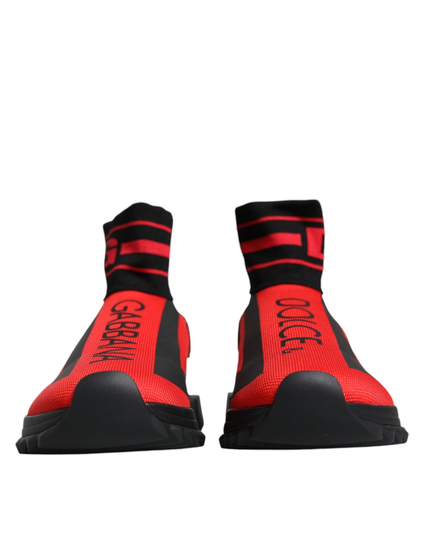 Red Black Fabric High Top Sorrento Sneakers Shoes