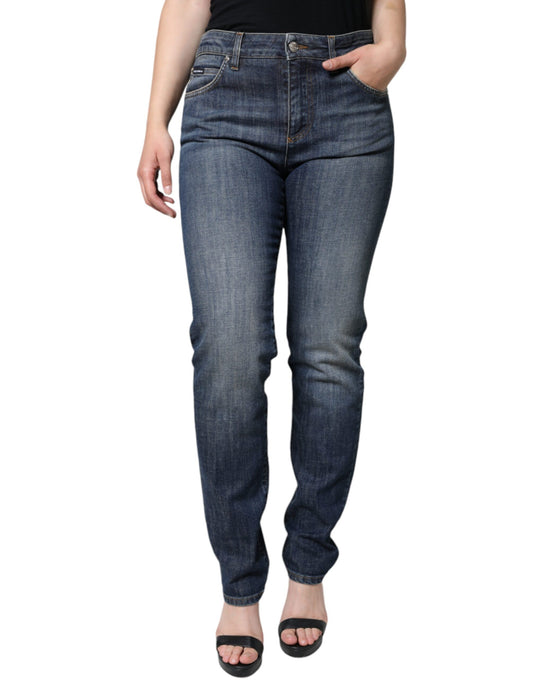 Dark Blue Cotton Stretch Skinny Denim Jeans