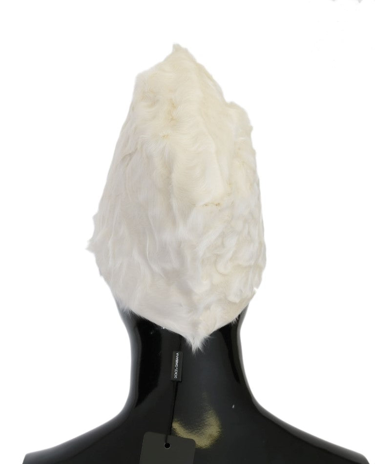 Elegant White Fur Beanie Luxury Winter Hat