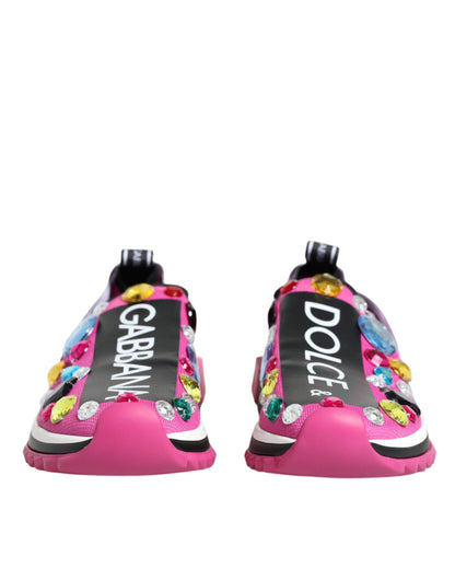 Pink Sorrento Crystals Low Top Sneakers Shoes