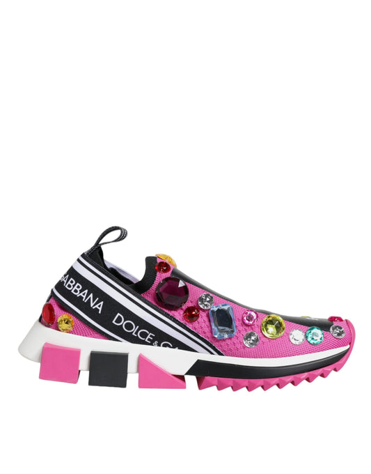 Pink Sorrento Crystals Low Top Sneakers Shoes