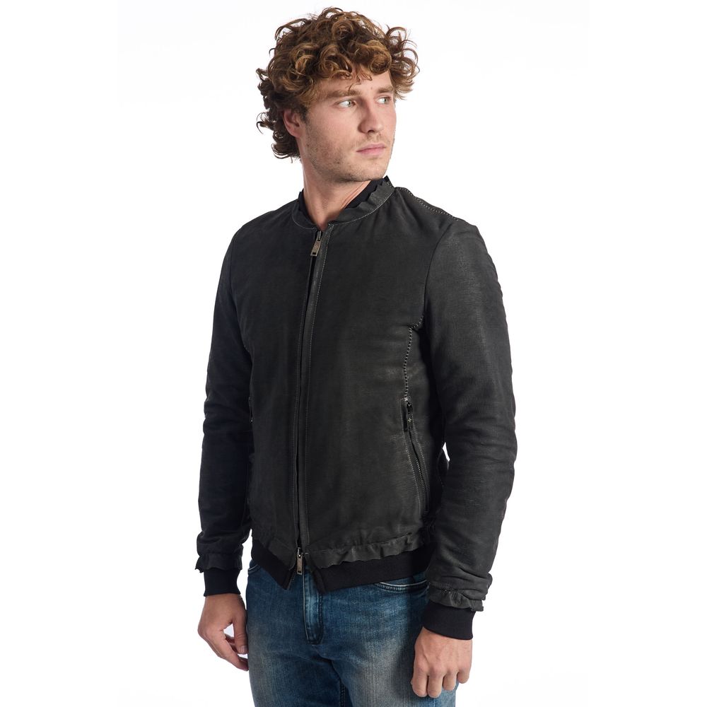 Gray Leather DI Lambskin Jacket