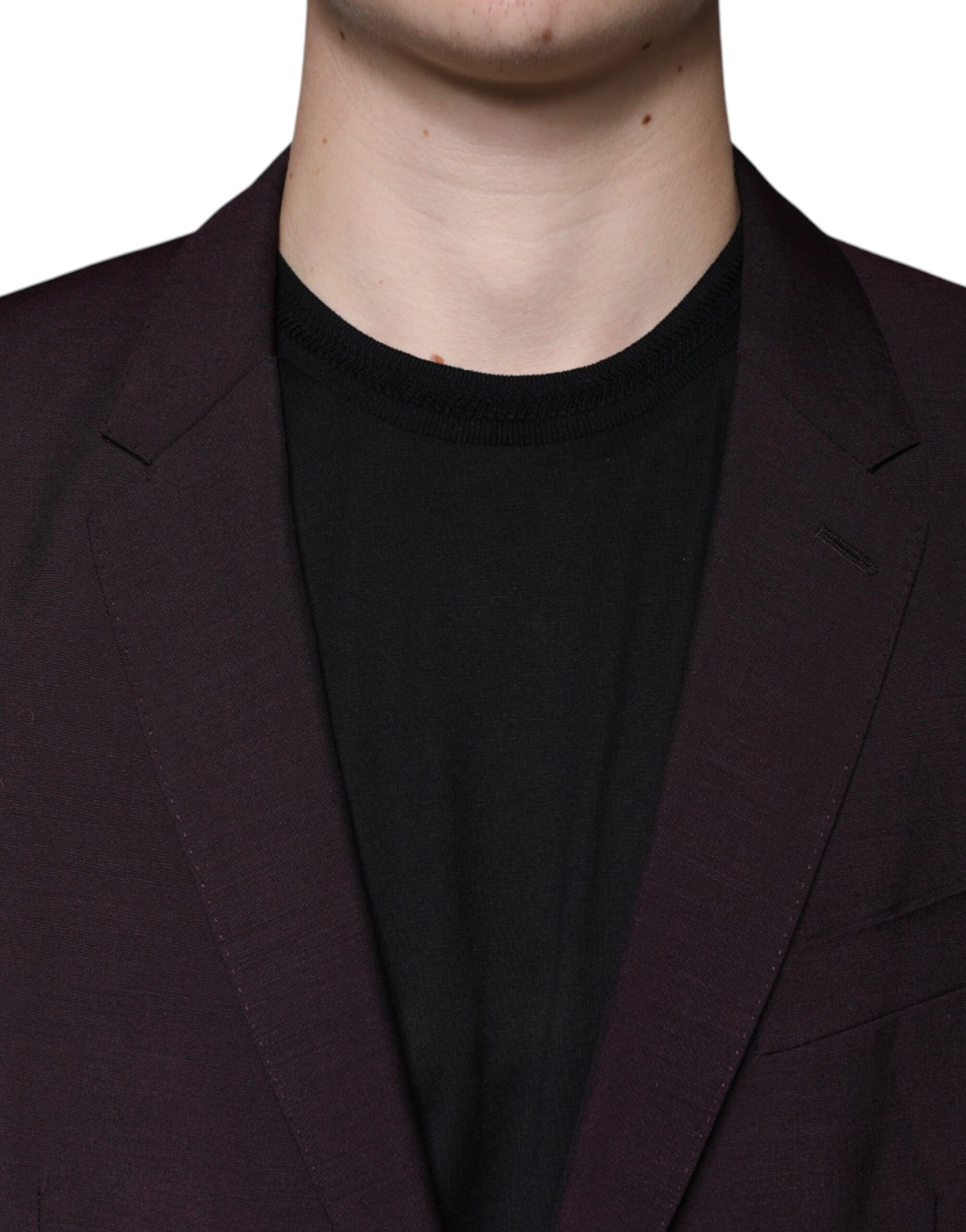 Bordeaux Wool Single Breasted Dress Blazer