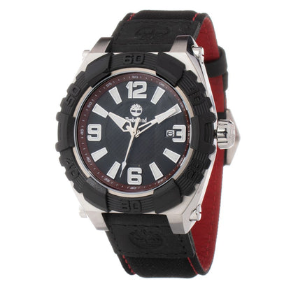 Black Leather Sport Watch