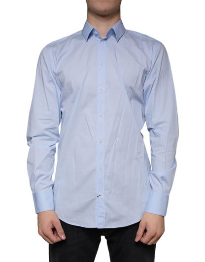 Light Blue MARTINI Cotton Dress Formal Shirt