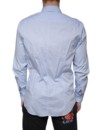 Light Blue MARTINI Cotton Dress Formal Shirt