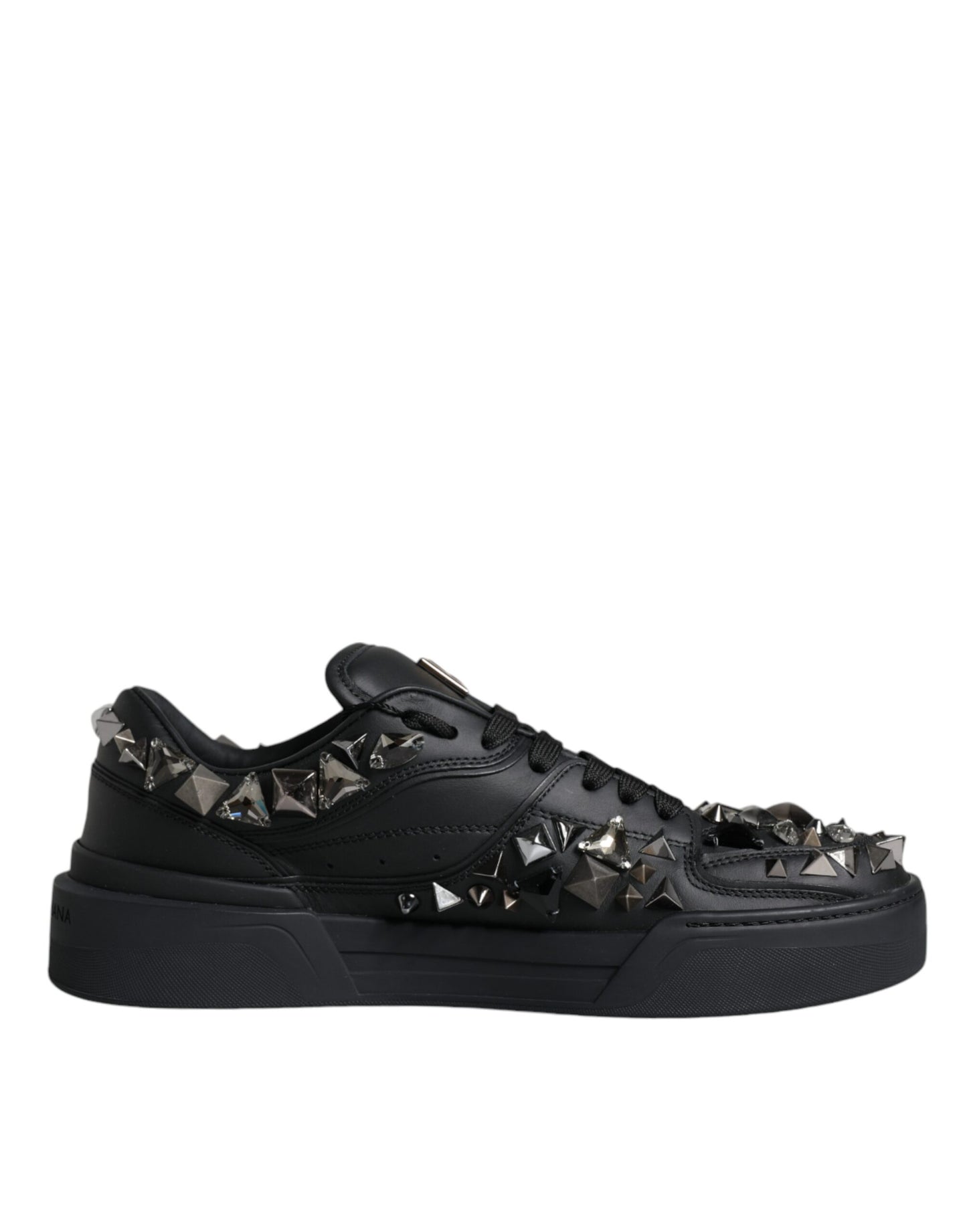 Black Studded Low Top Men Sneakers Shoes