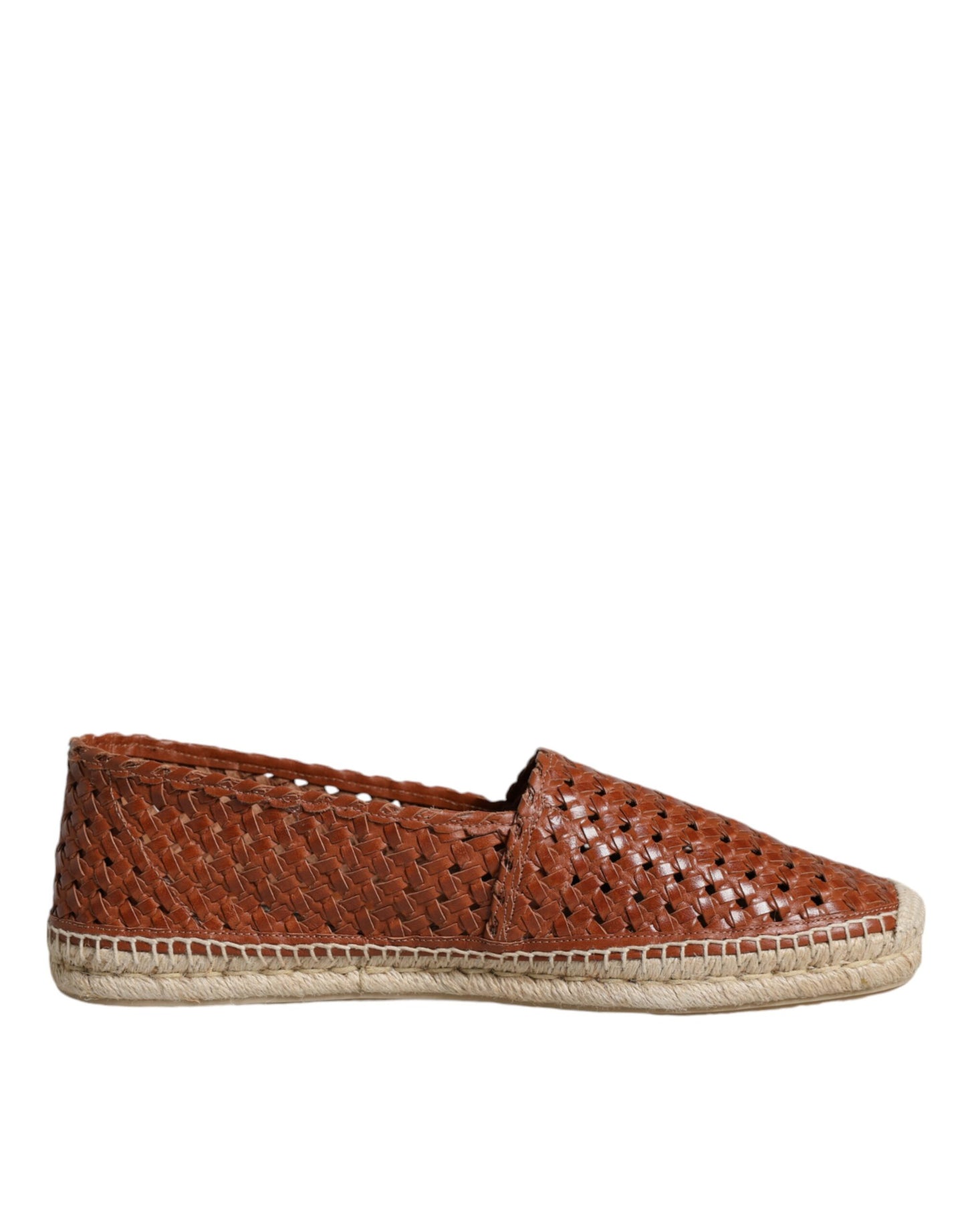 Maroon Woven Leather Men Espadrille Shoes