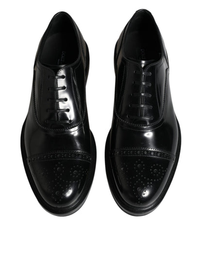 Black Leather Oxford Wingtip Men Formal Shoes