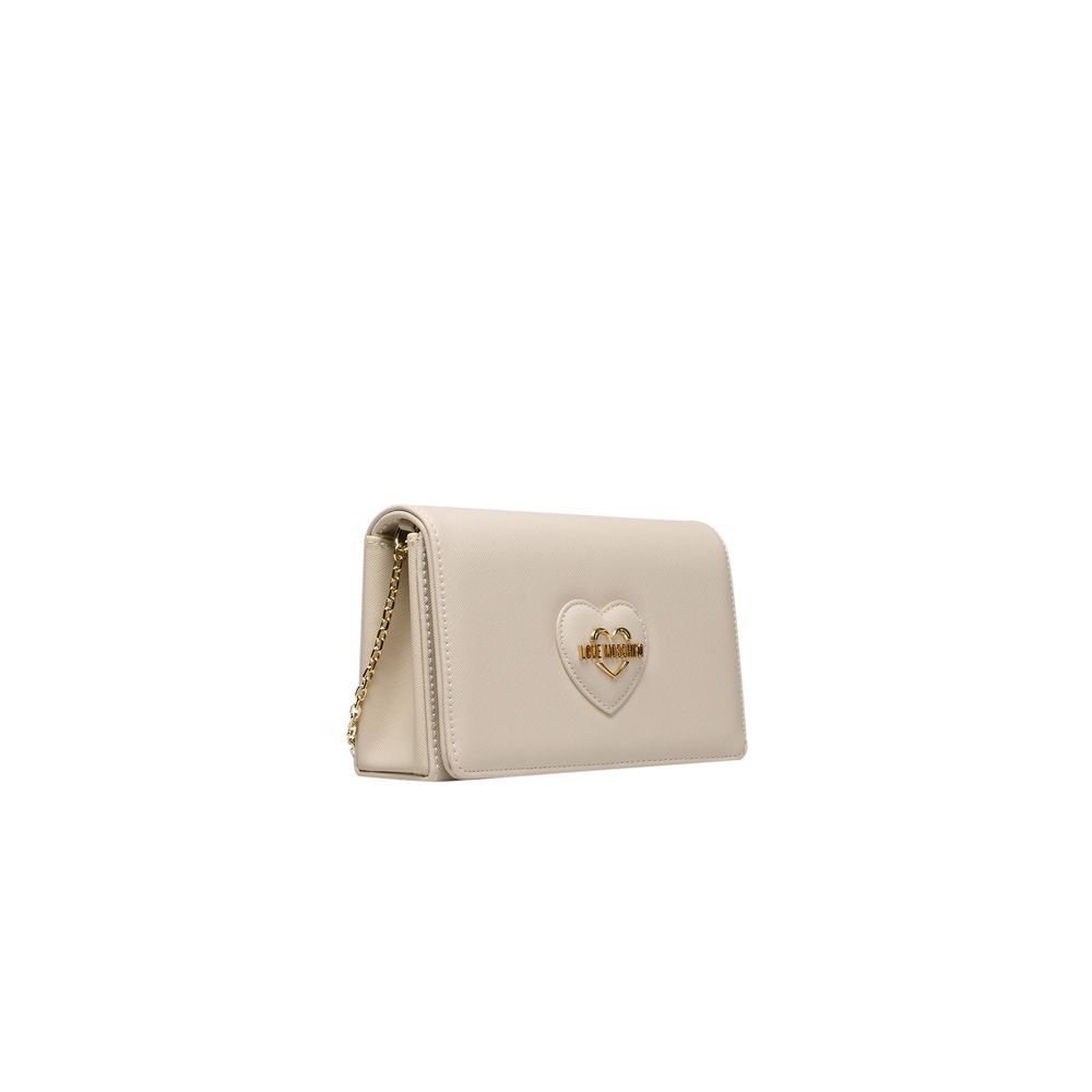 Beige Polyethylene Crossbody Bag