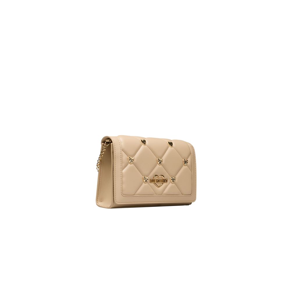 Beige Polyethylene Crossbody Bag