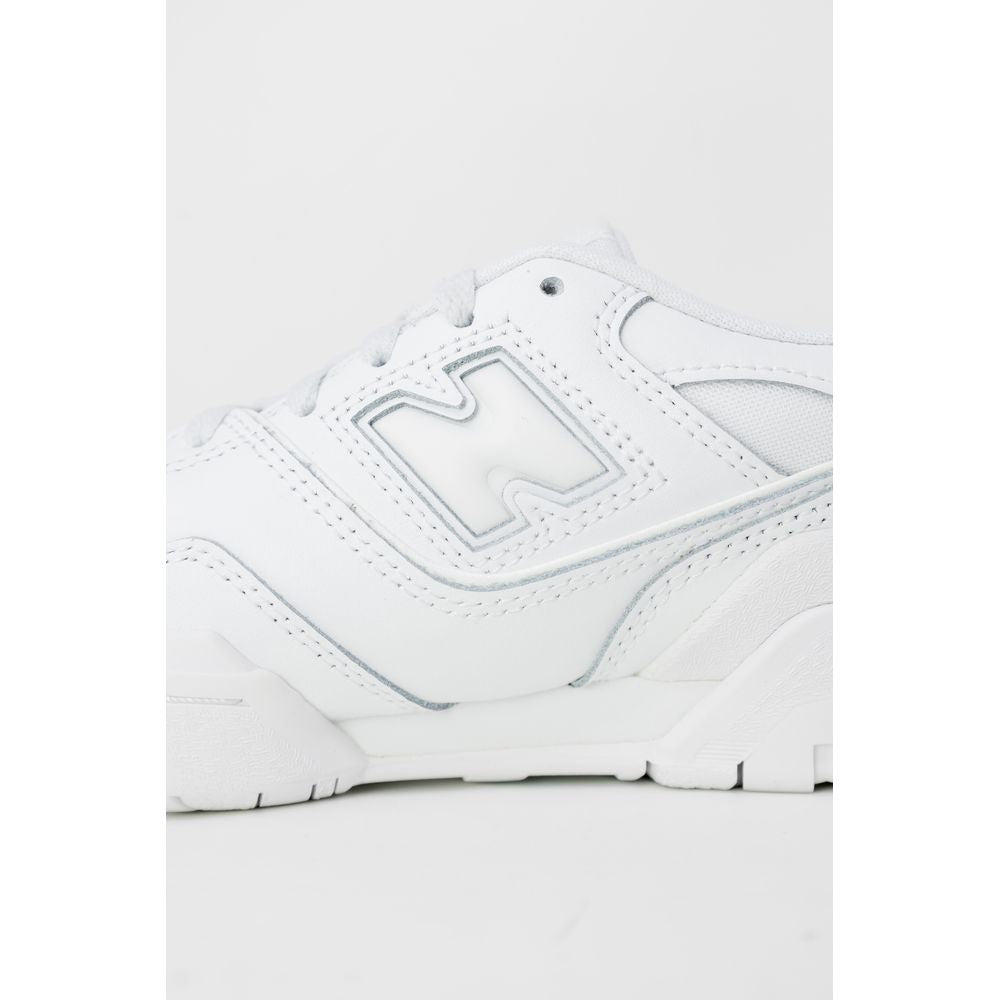 White Synthetic Material Sneaker