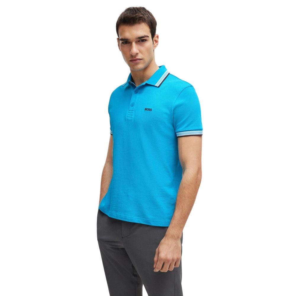 Turquoise Cotton Polo Shirt