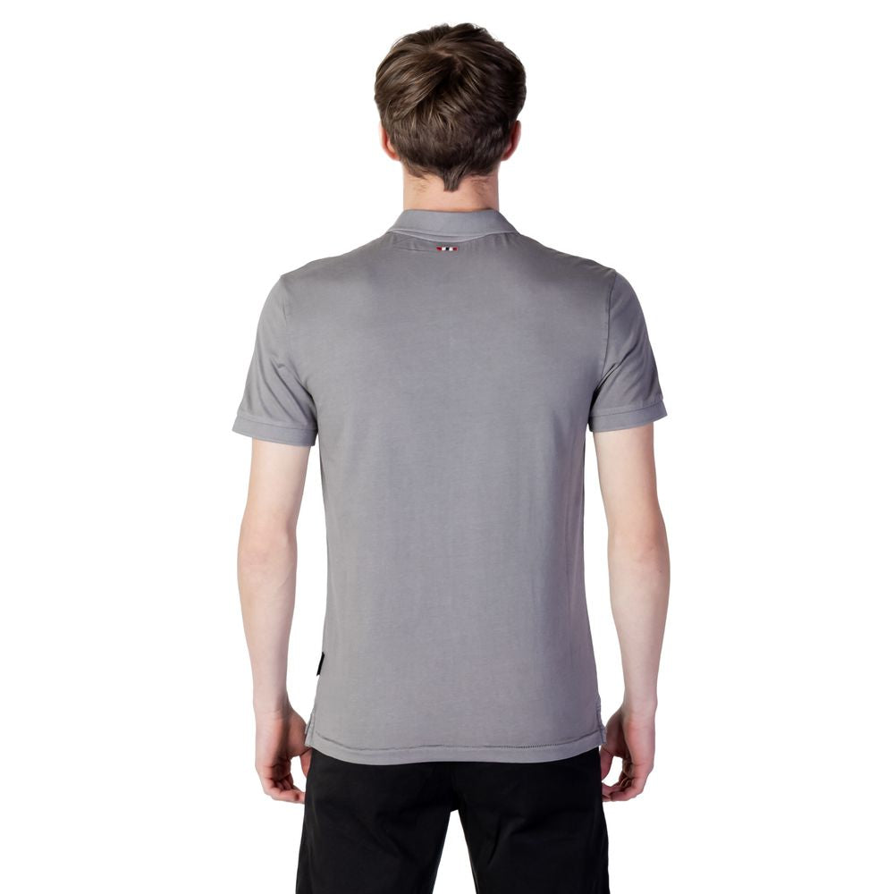 Gray Cotton Polo Shirt