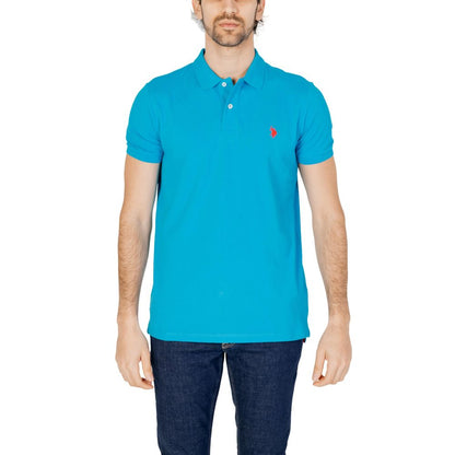 Blue Cotton Polo Shirt