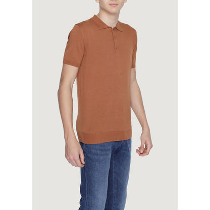 Brown Viscose Polo Shirt