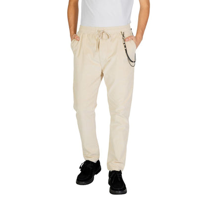 Cream Cotton Jeans & Pant