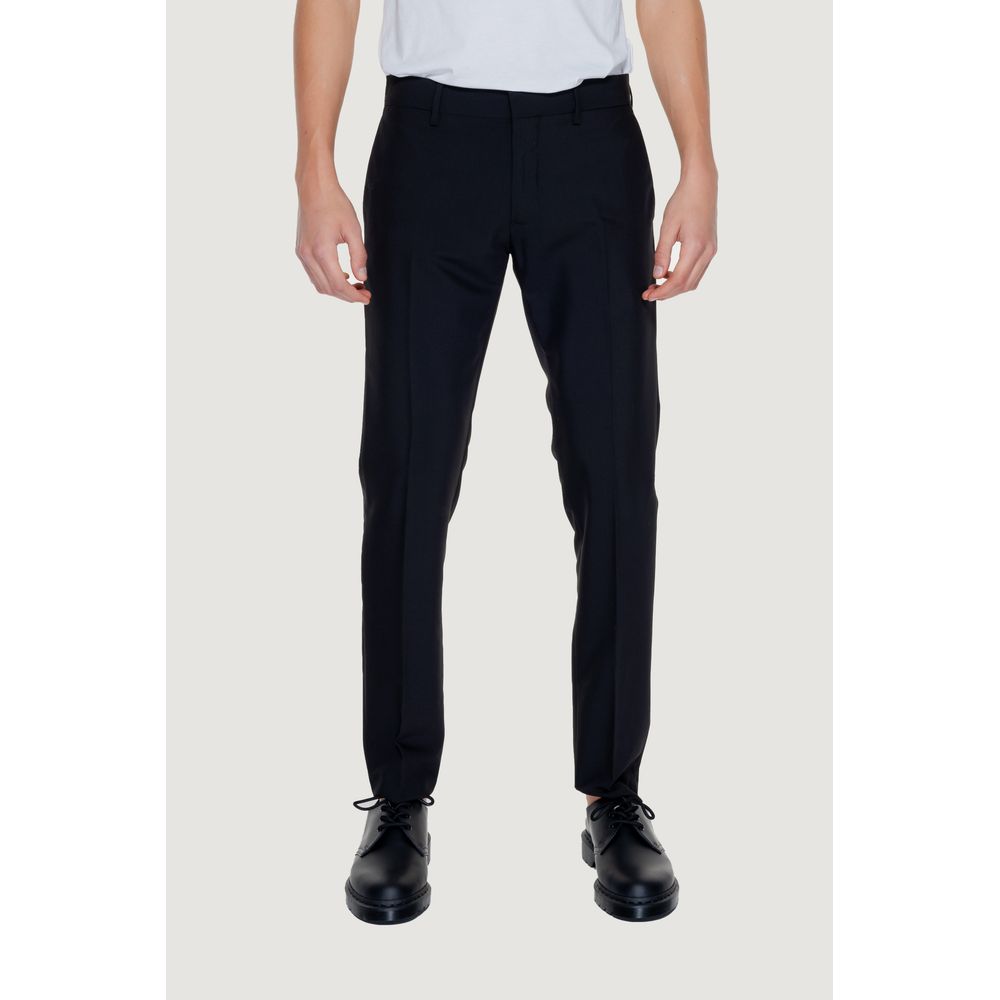 Black Polyester Jeans & Pant