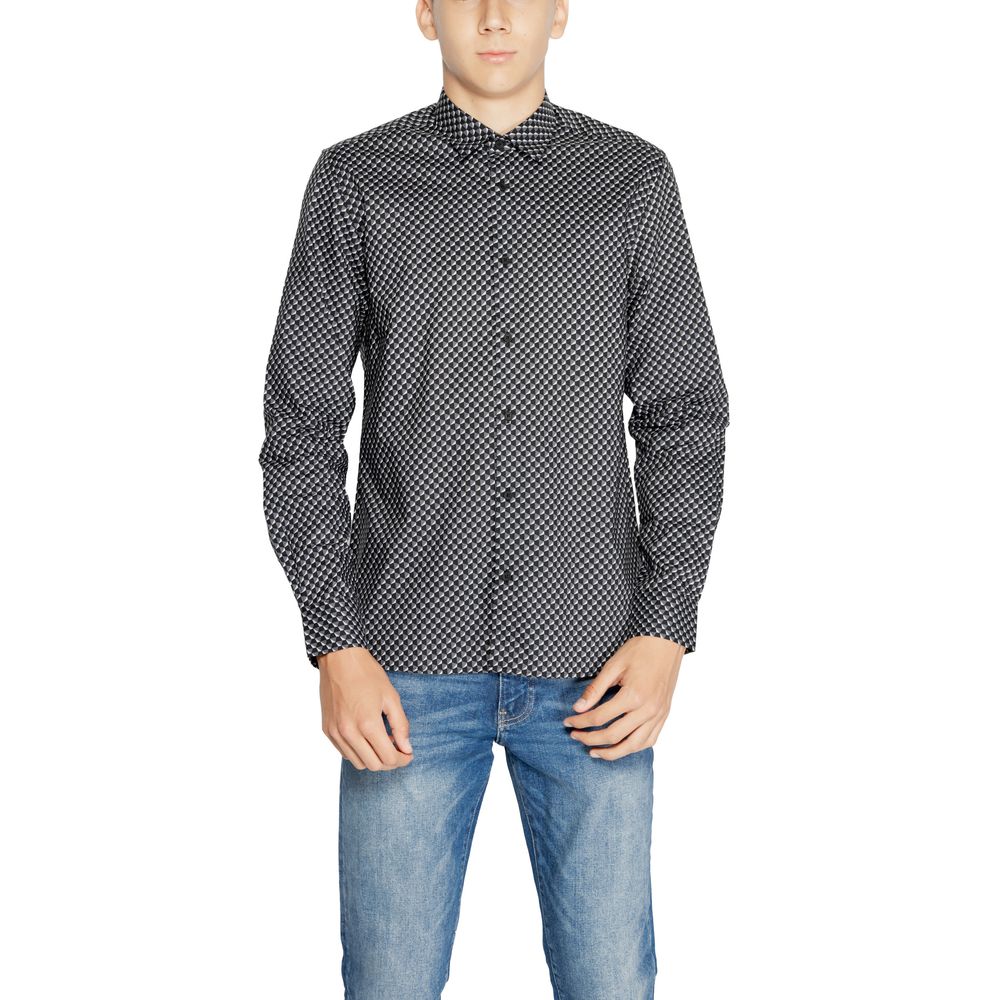 Gray Cotton Pattern Shirt
