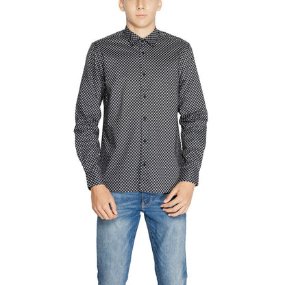 Gray Cotton Pattern Shirt