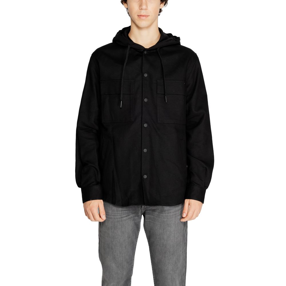 Black Cotton Shell Jacket