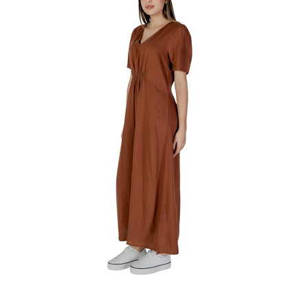Brown Linen Long Dress