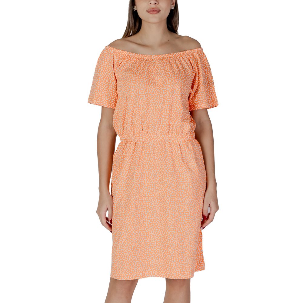 Orange Cotton Short Dress